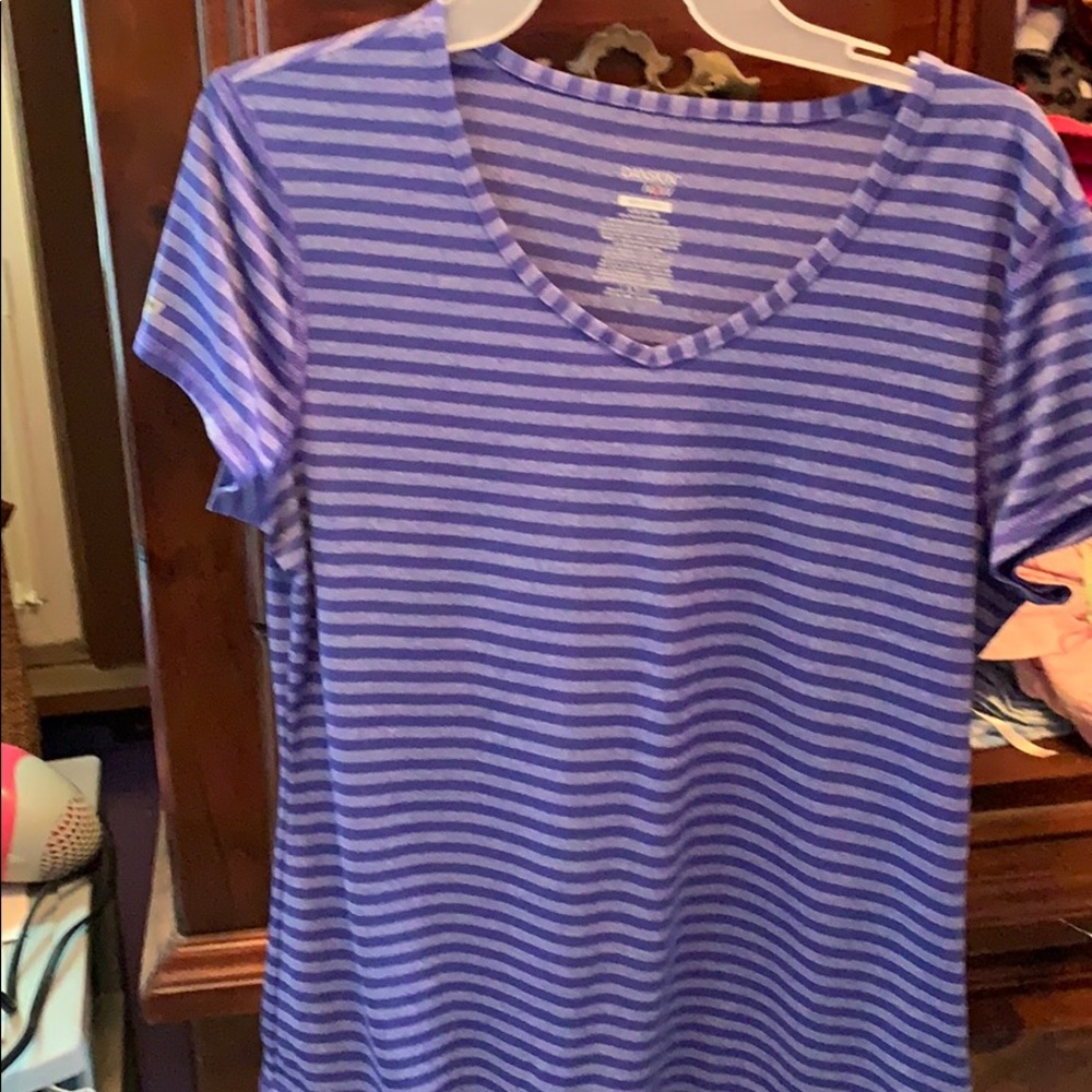 Blue & grey stripped Danskin Now top